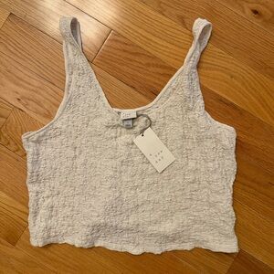 A New Day new beige textured cropped tank top- new with tags NWT